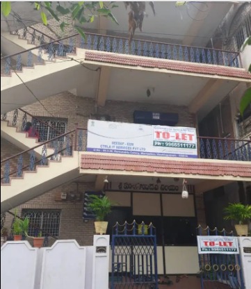 Commercial space for rent 1400 Sft each  3 floors  and rent in a independent G+2 building with East facing 